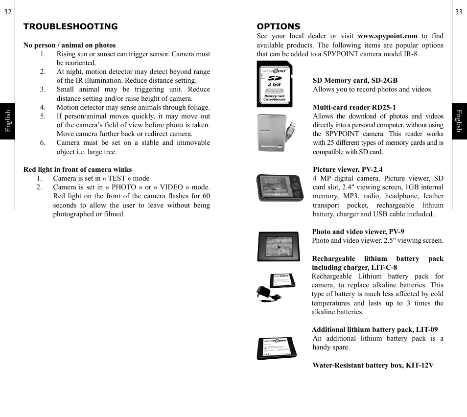 SPYPOINT IR-8 User Manual | Page 17 / 28