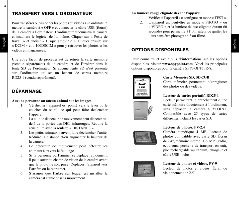 SPYPOINT IR-8 User Manual | Page 8 / 28