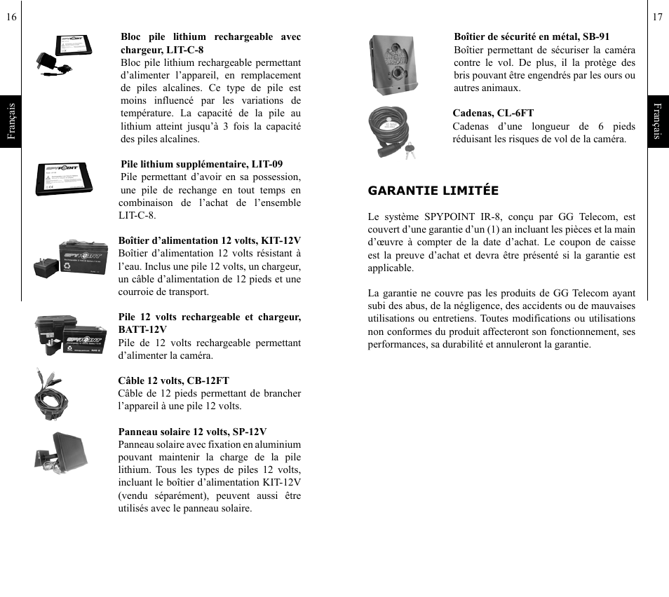 SPYPOINT IR-8 User Manual | Page 9 / 28