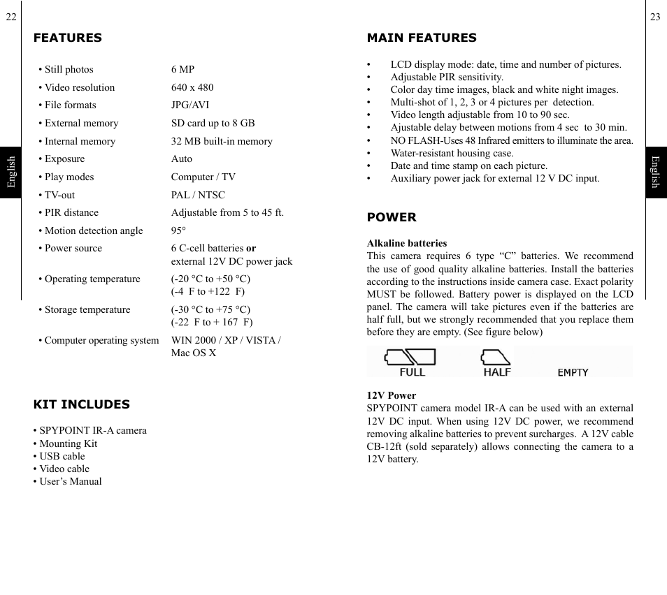 SPYPOINT IR-A 6mp User Manual | Page 12 / 24