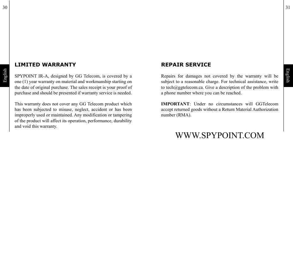 SPYPOINT IR-A 6mp User Manual | Page 16 / 24