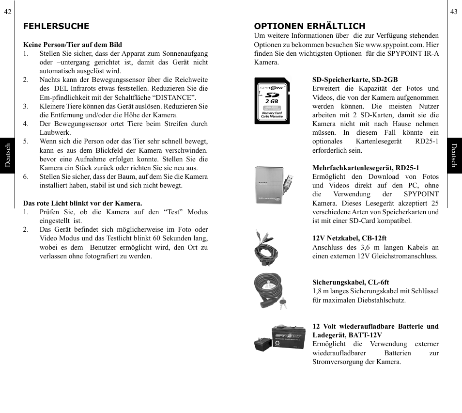 SPYPOINT IR-A 6mp User Manual | Page 22 / 24