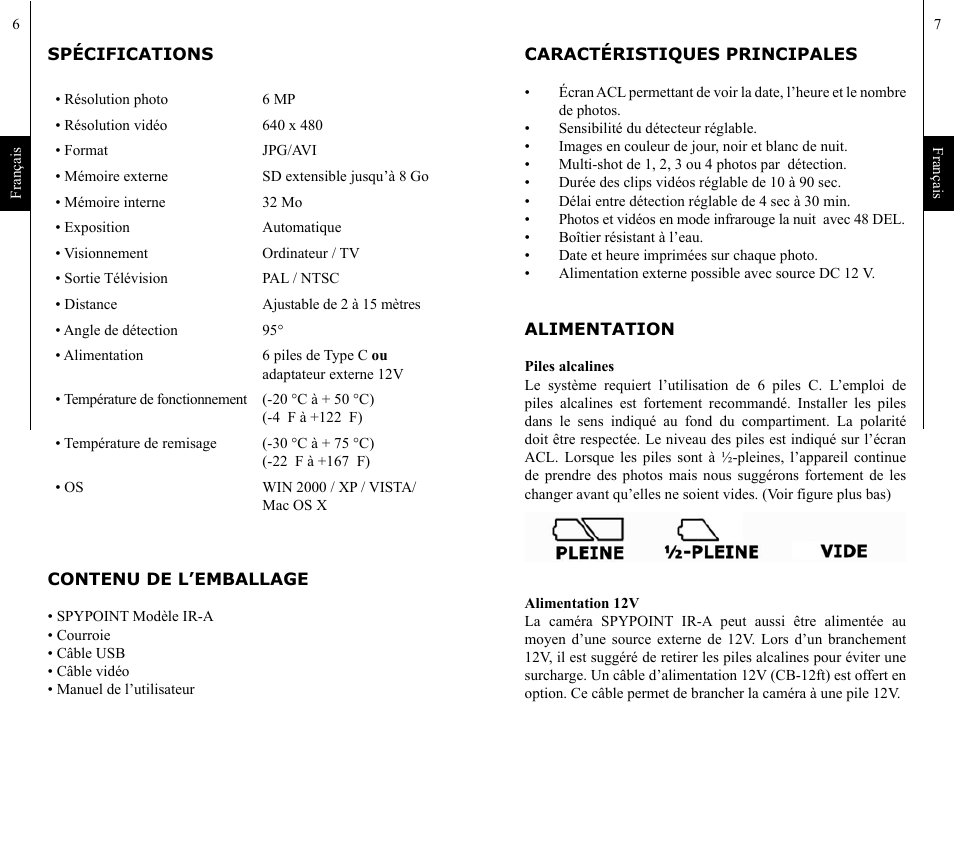 SPYPOINT IR-A 6mp User Manual | Page 4 / 24