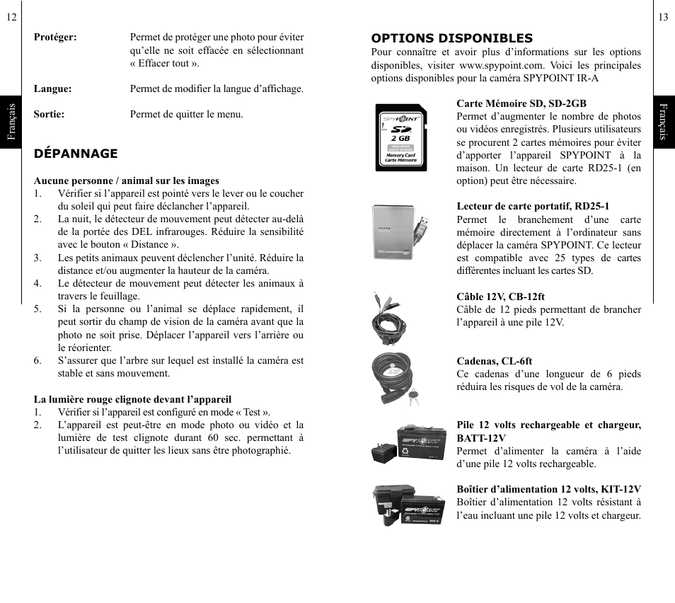 SPYPOINT IR-A 6mp User Manual | Page 7 / 24