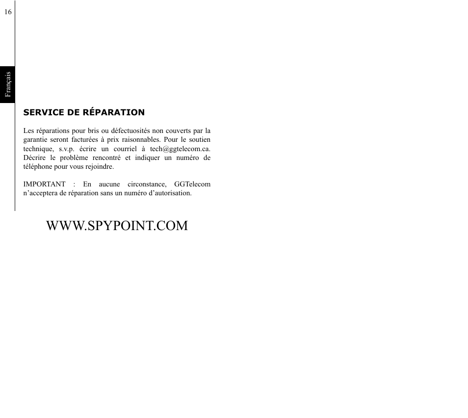 SPYPOINT IR-A 6mp User Manual | Page 9 / 24