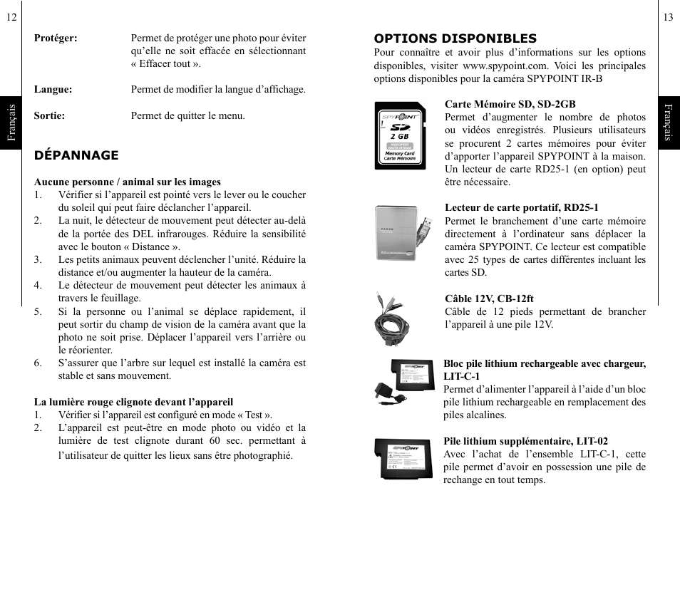 SPYPOINT IR-B 7mp User Manual | Page 7 / 25