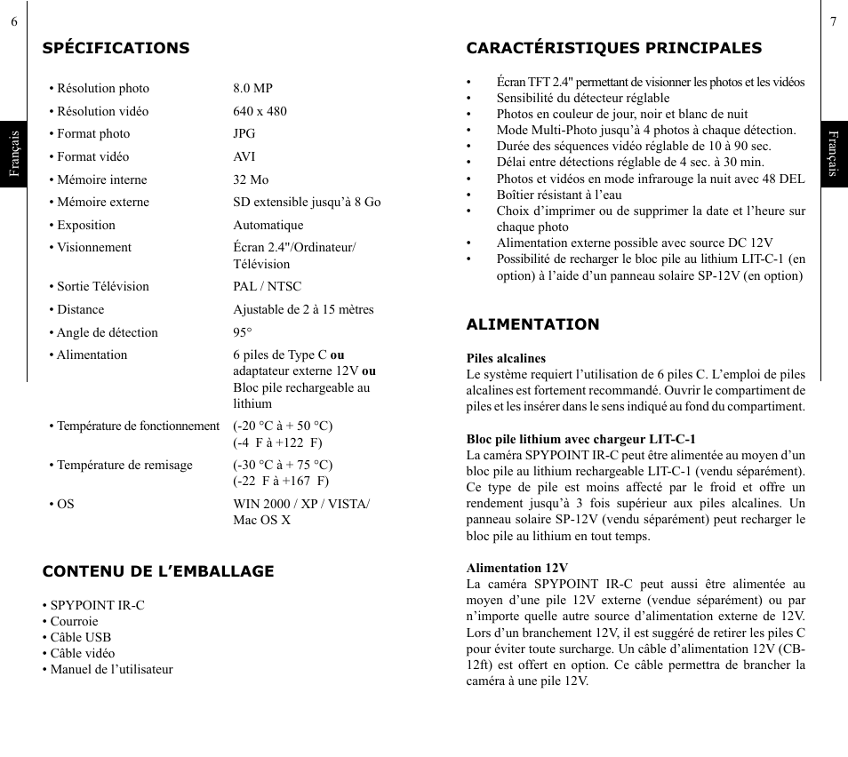 SPYPOINT IR-C User Manual | Page 4 / 25