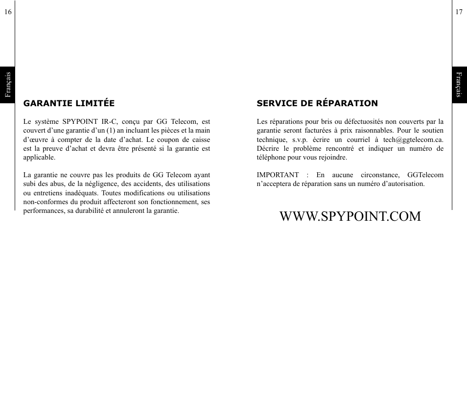 SPYPOINT IR-C User Manual | Page 9 / 25