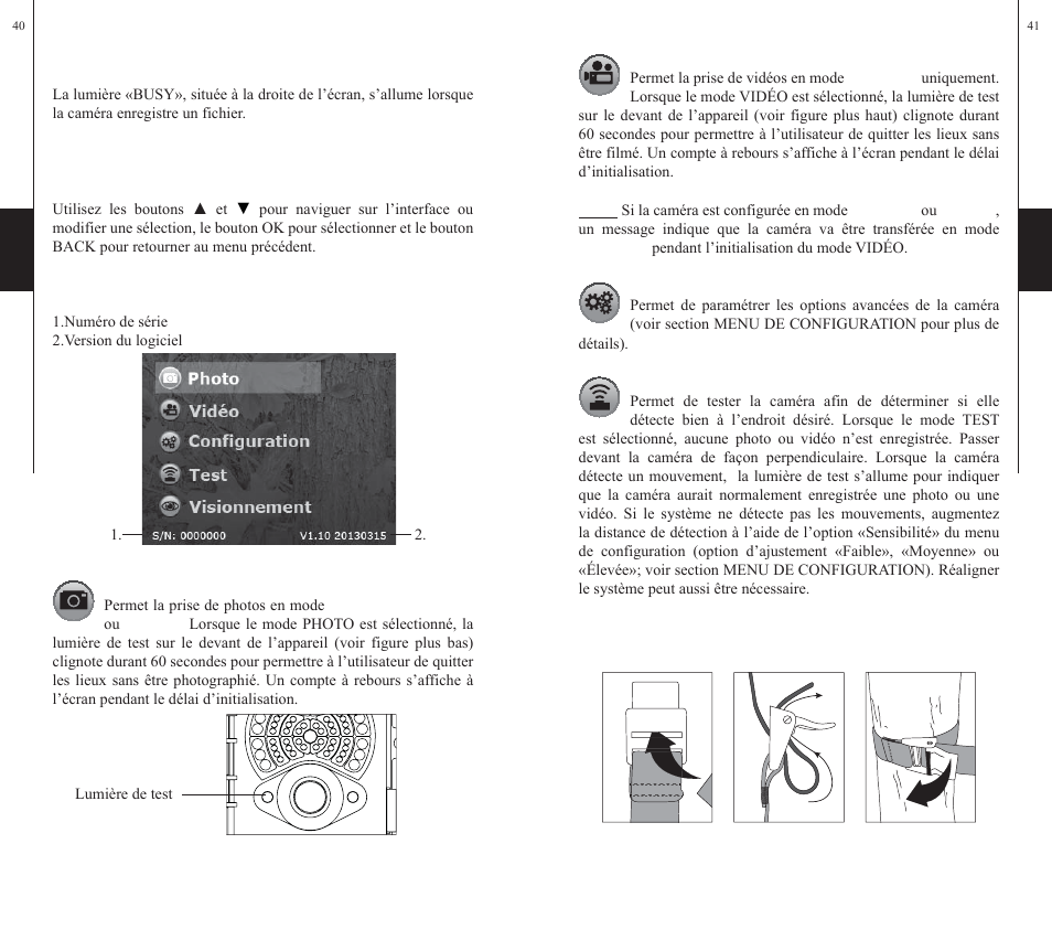 Del «busy, Menu principal | SPYPOINT S-LIVE User Manual | Page 21 / 49