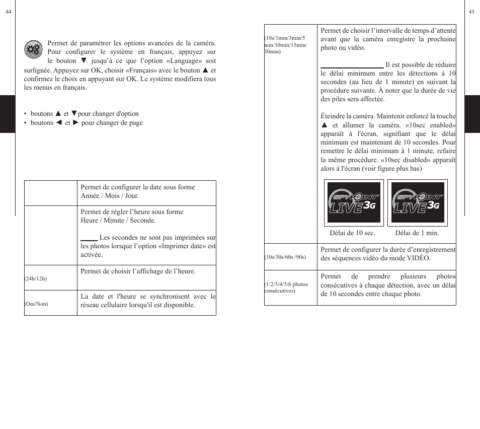 Menu de configuration | SPYPOINT S-LIVE-3G User Manual | Page 23 / 49