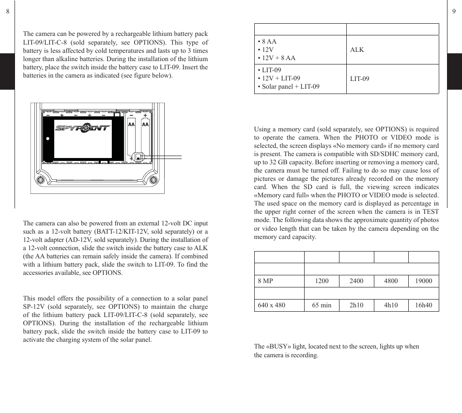 Busy» led | SPYPOINT S-LIVE-3G User Manual | Page 5 / 49