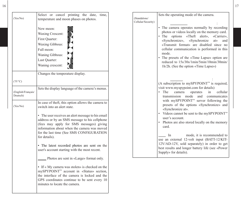 SPYPOINT S-LIVE-3G User Manual | Page 9 / 49