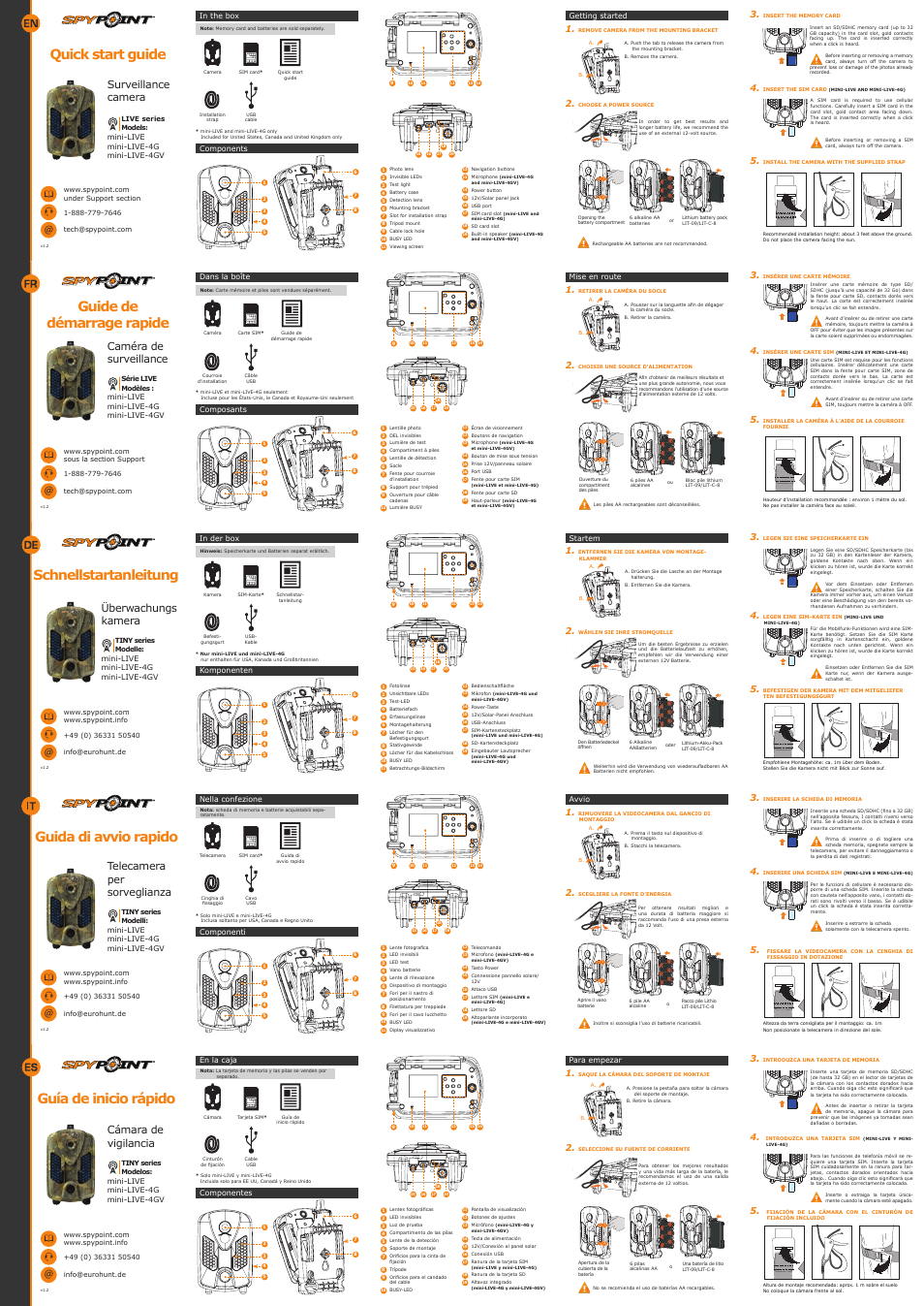 SPYPOINT Mini-LIVE-4GV Quick start User Manual | 2 pages