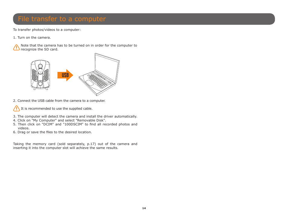 File transfer to a computer, P.14) | SPYPOINT Mini-LIVE-4GV User Manual User Manual | Page 14 / 23