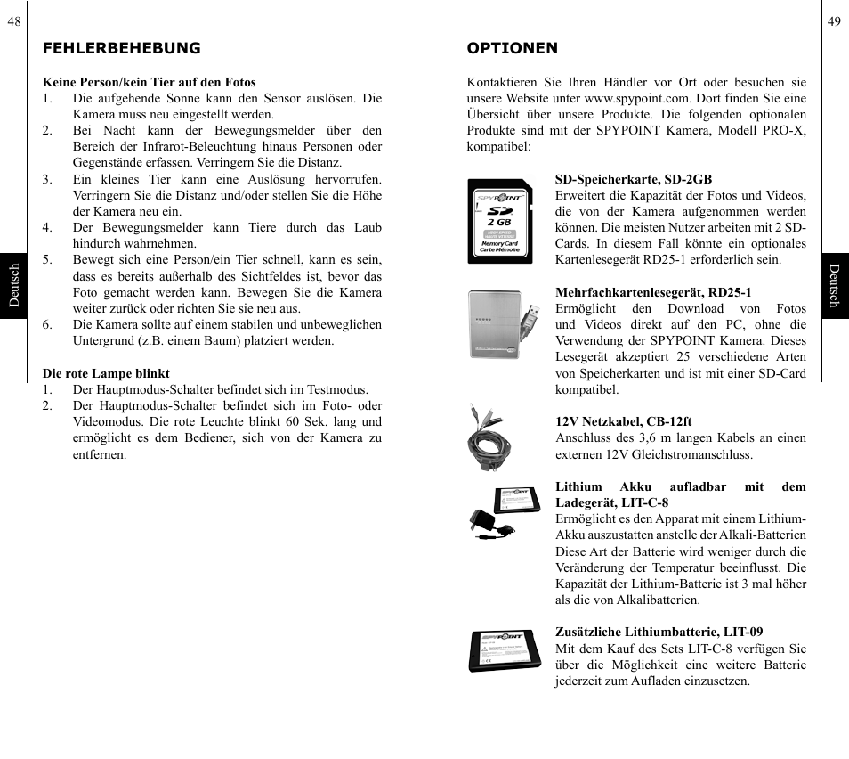 SPYPOINT PRO-X User Manual | Page 25 / 27