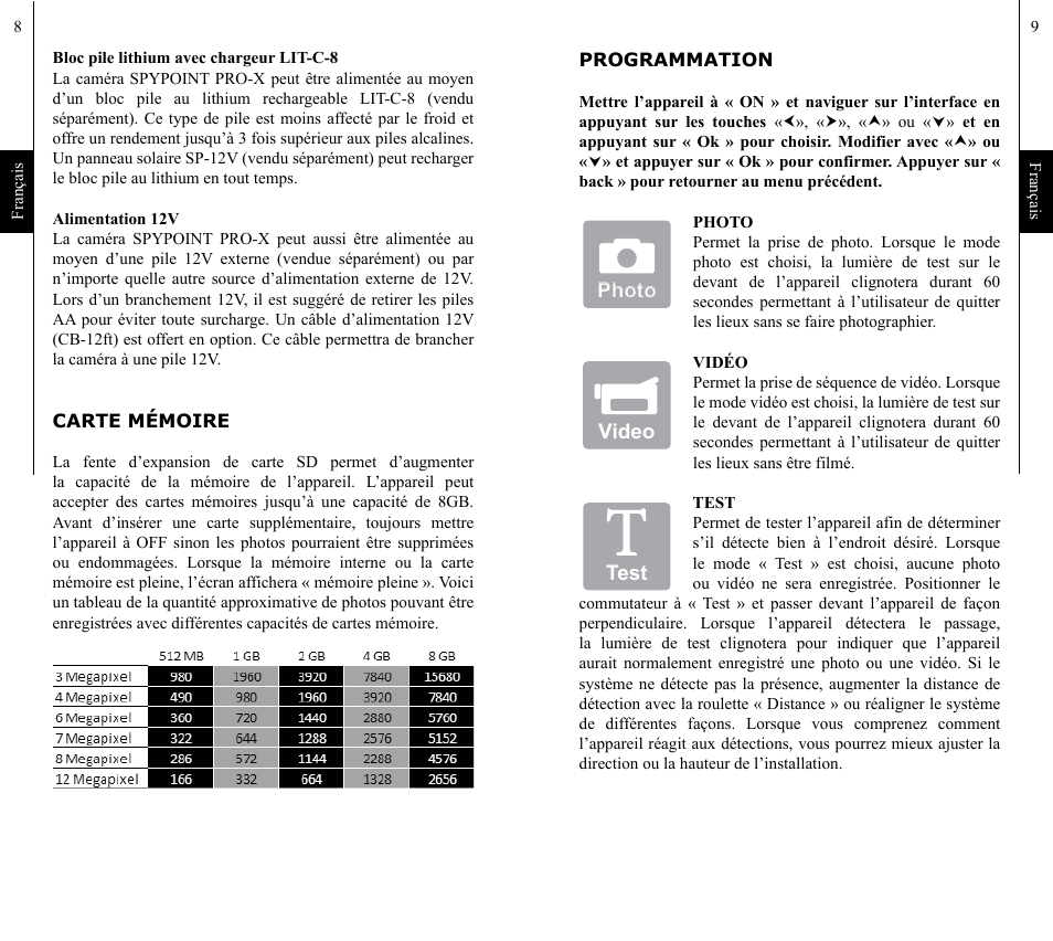 SPYPOINT PRO-X User Manual | Page 5 / 27