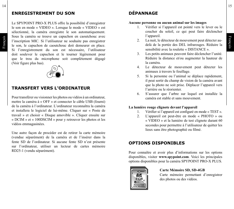 SPYPOINT Pro-X Plus User Manual | Page 8 / 28