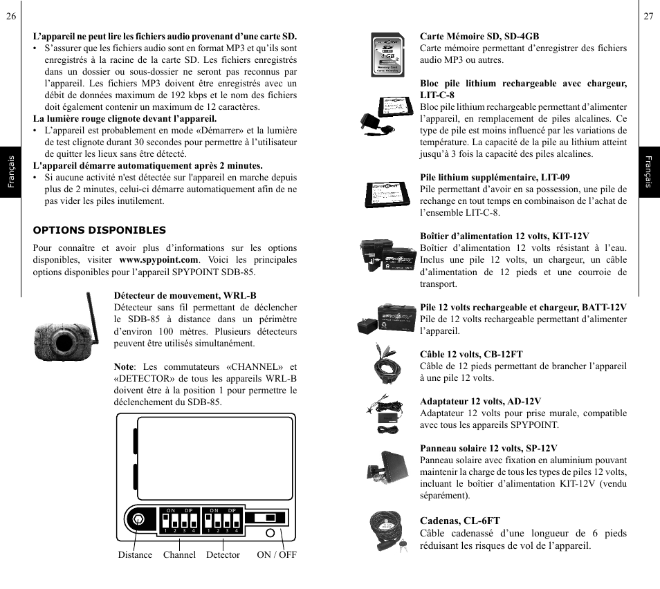 SPYPOINT SDB-85 User Manual | Page 14 / 22