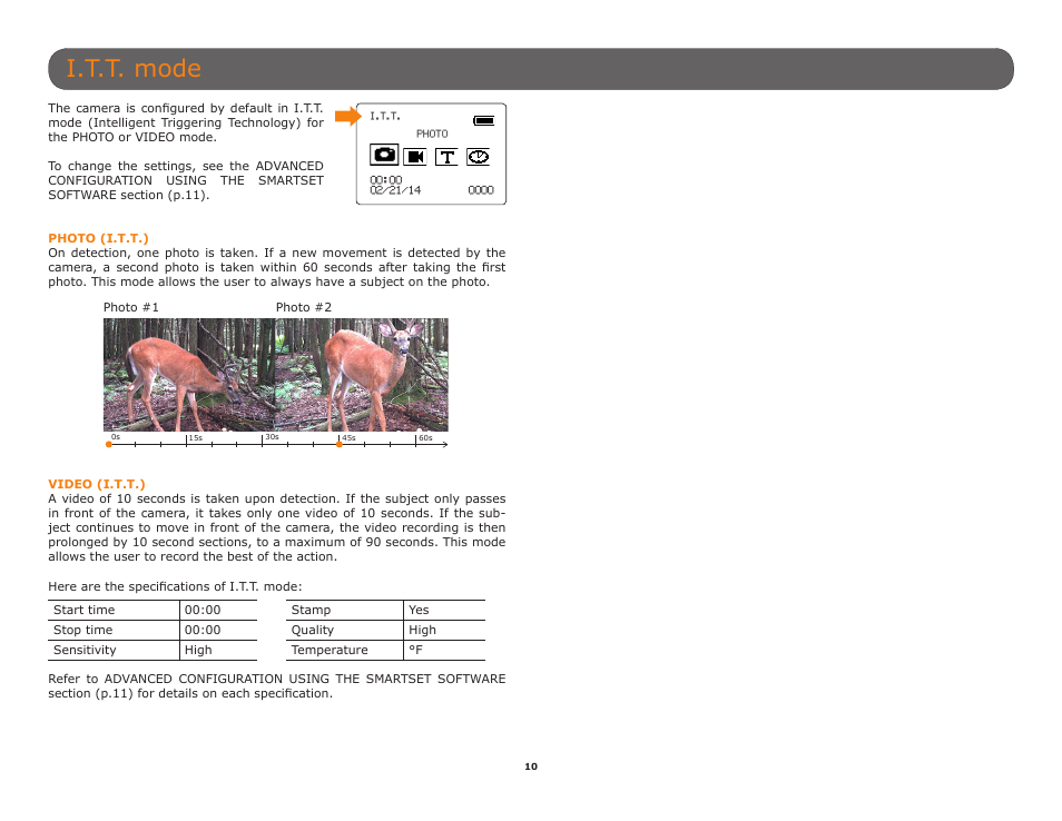 I.t.t. mode | SPYPOINT SMART-8 User Manual User Manual | Page 10 / 20