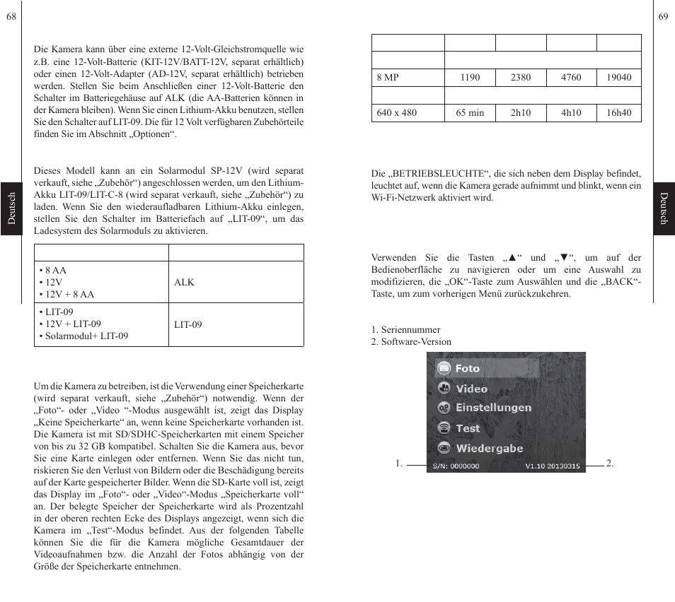 Speicherkarte, Led „busy, Hauptmenü | SPYPOINT WiFi User Manual | Page 35 / 47