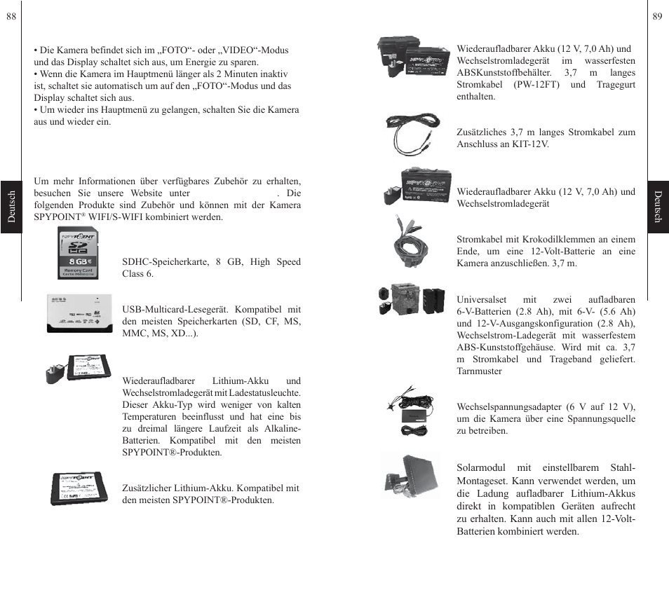 Zubehör | SPYPOINT WiFi User Manual | Page 45 / 47