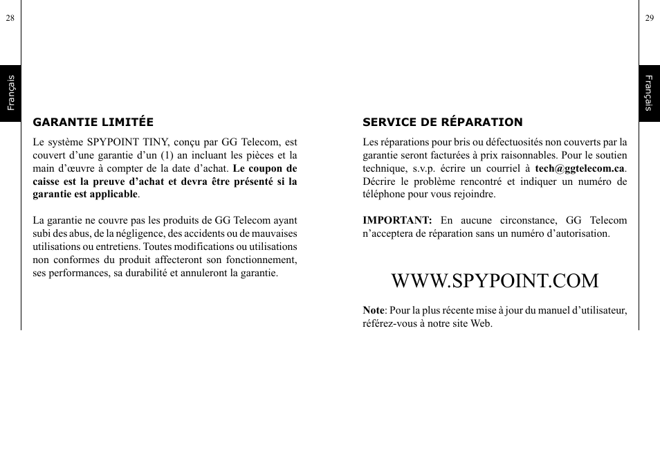 SPYPOINT TINY User Manual | Page 15 / 42