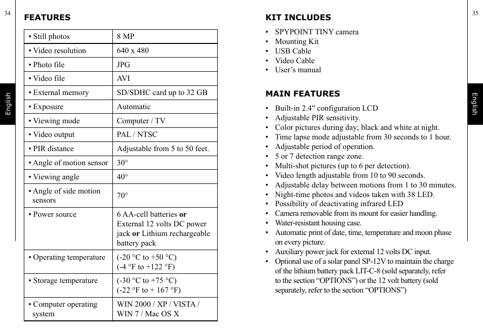 SPYPOINT TINY User Manual | Page 18 / 42