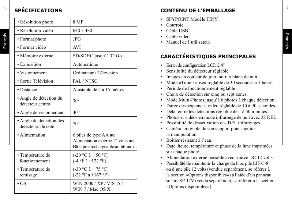 SPYPOINT TINY User Manual | Page 4 / 42