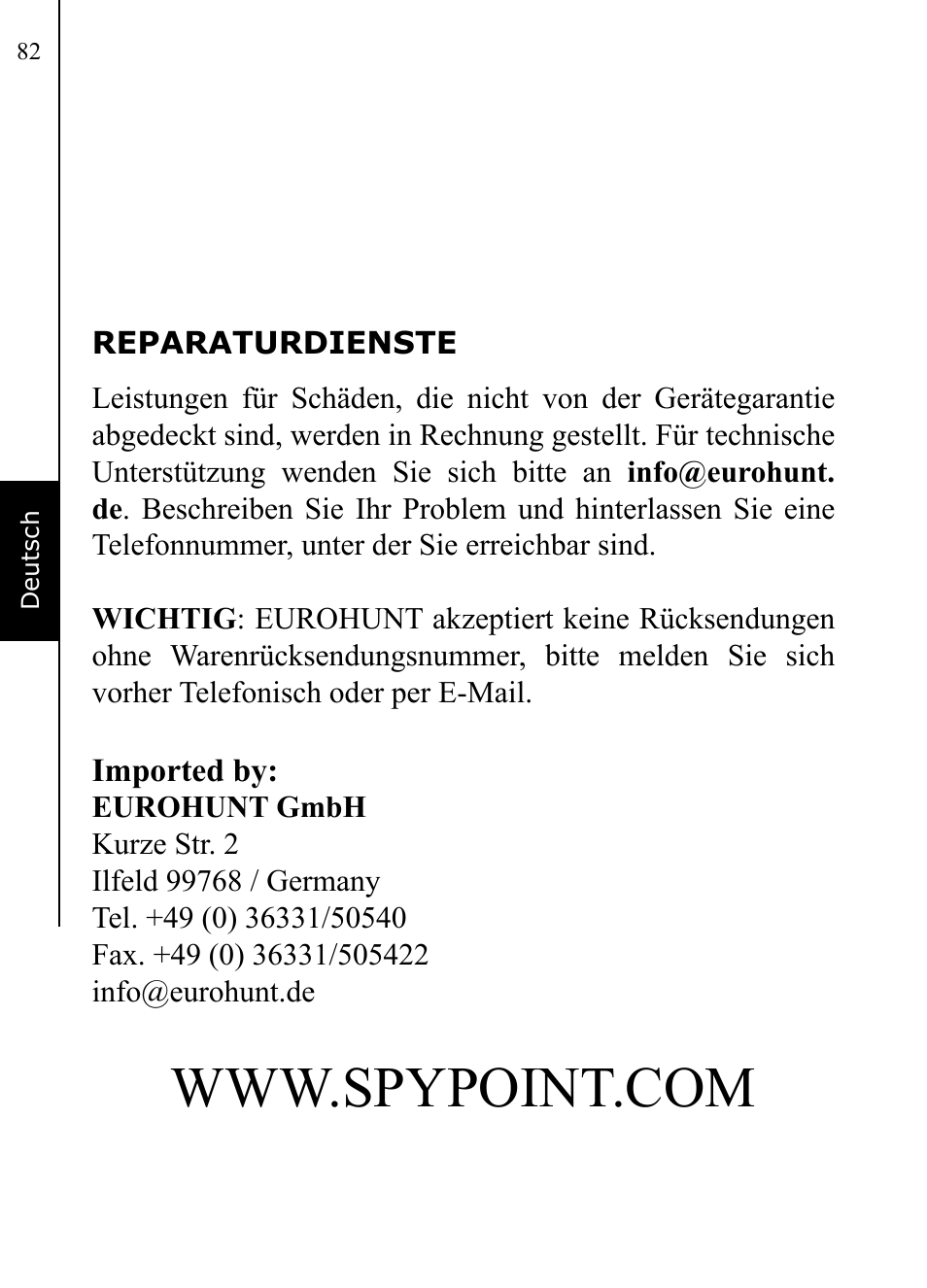 SPYPOINT TINY User Manual | Page 42 / 42