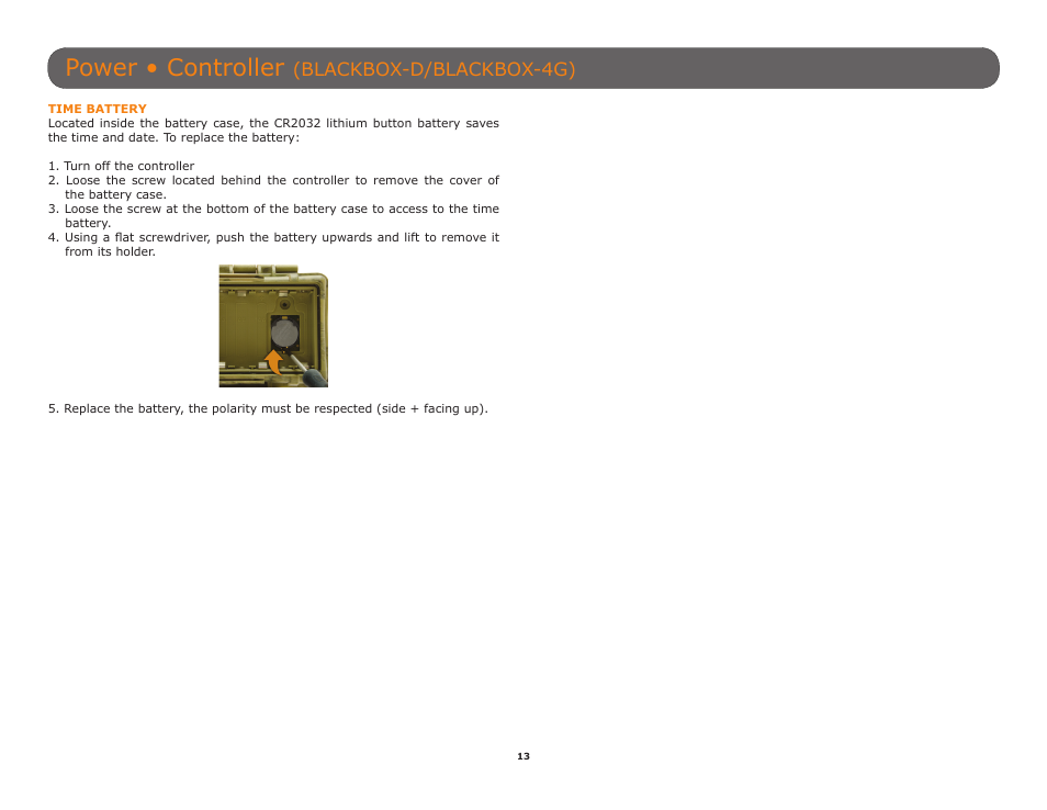 Memory (p.13), Power • controller, Blackbox-d/blackbox-4g) | SPYPOINT TINY-W3 User Manual | Page 13 / 54