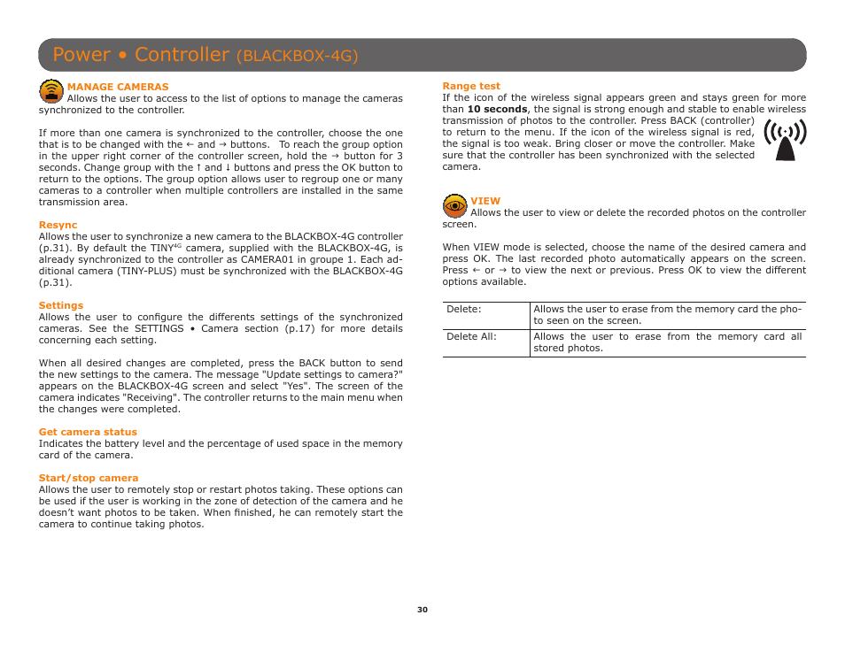 Power • controller, Blackbox-4g) | SPYPOINT TINY-W3 User Manual | Page 30 / 54