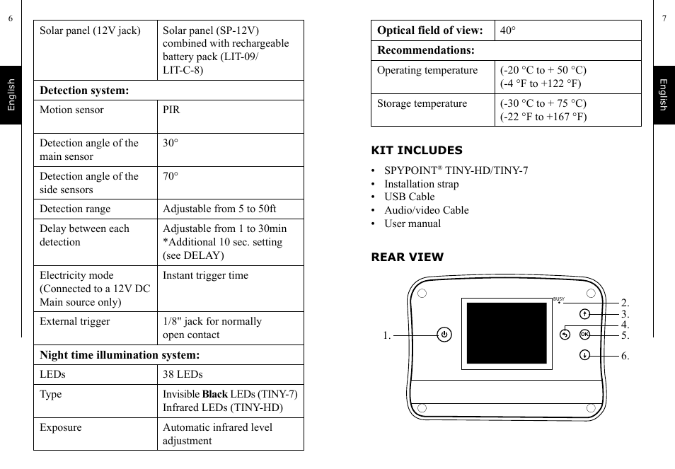 SPYPOINT TINY-7 User Manual | Page 4 / 51