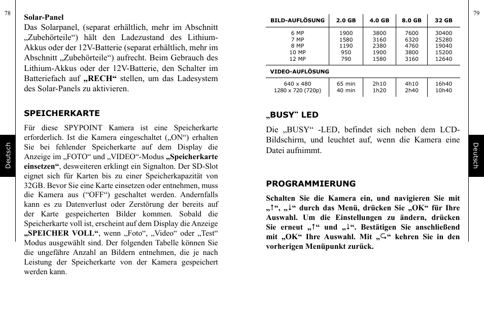 Solar-panel, Busy“ led | SPYPOINT TINY-7 User Manual | Page 40 / 51