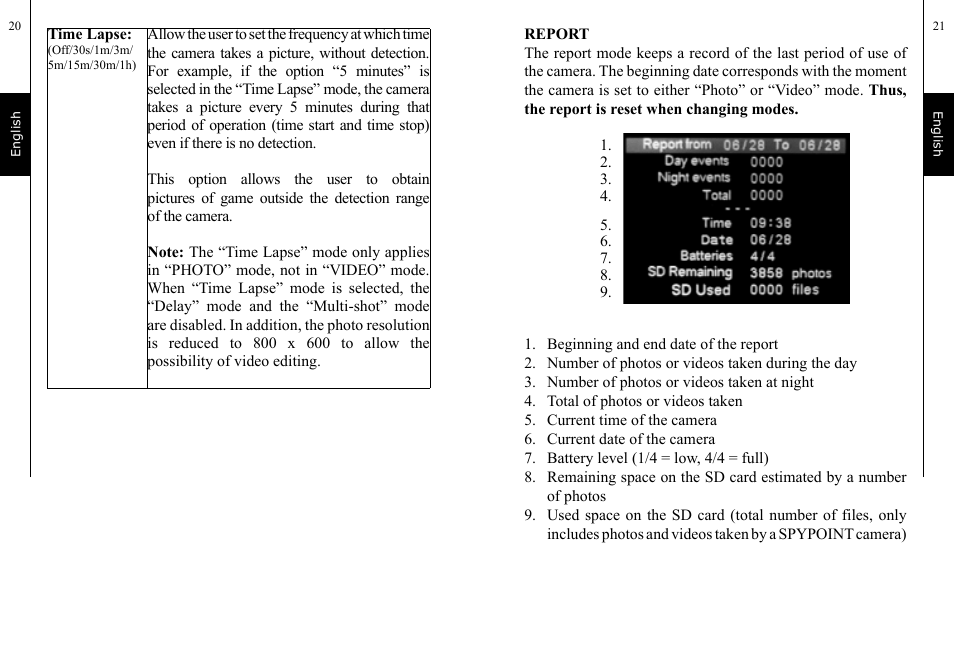 SPYPOINT TINY-D User Manual | Page 11 / 45