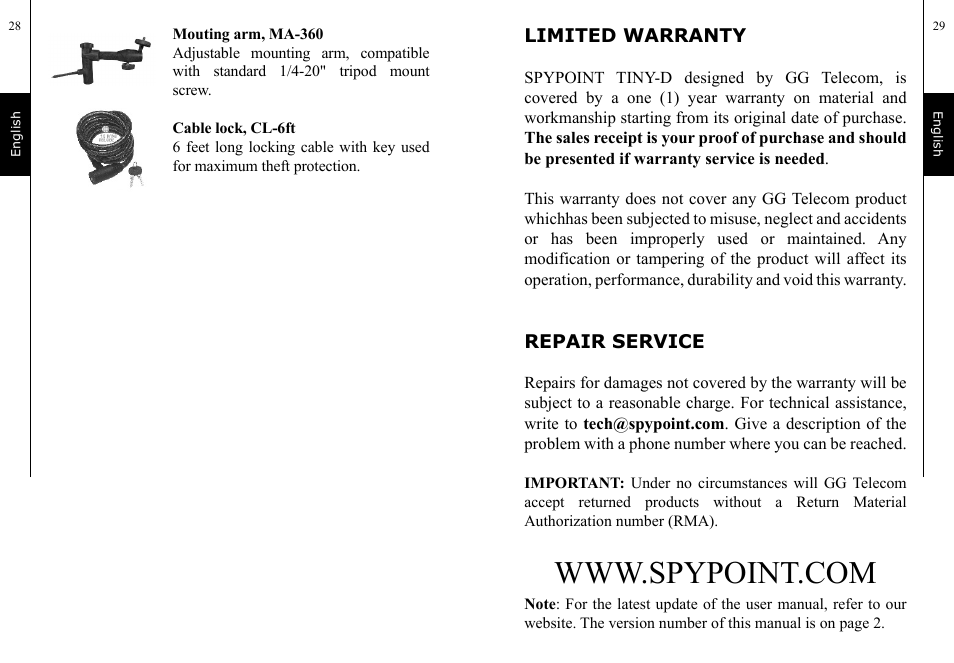 SPYPOINT TINY-D User Manual | Page 15 / 45