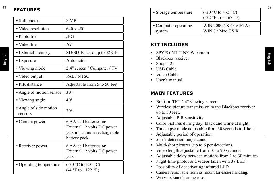 SPYPOINT TINY-W User Manual | Page 21 / 49