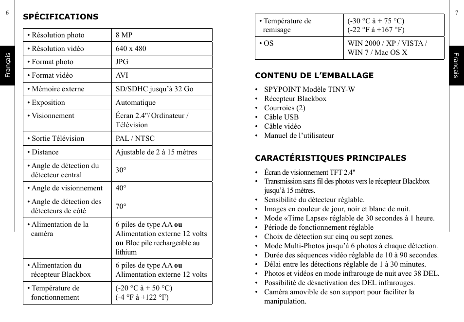 SPYPOINT TINY-W User Manual | Page 4 / 49