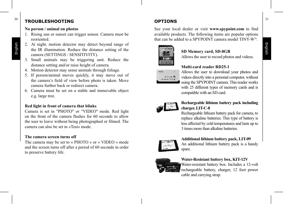 SPYPOINT TINY-W2s User Manual | Page 16 / 52