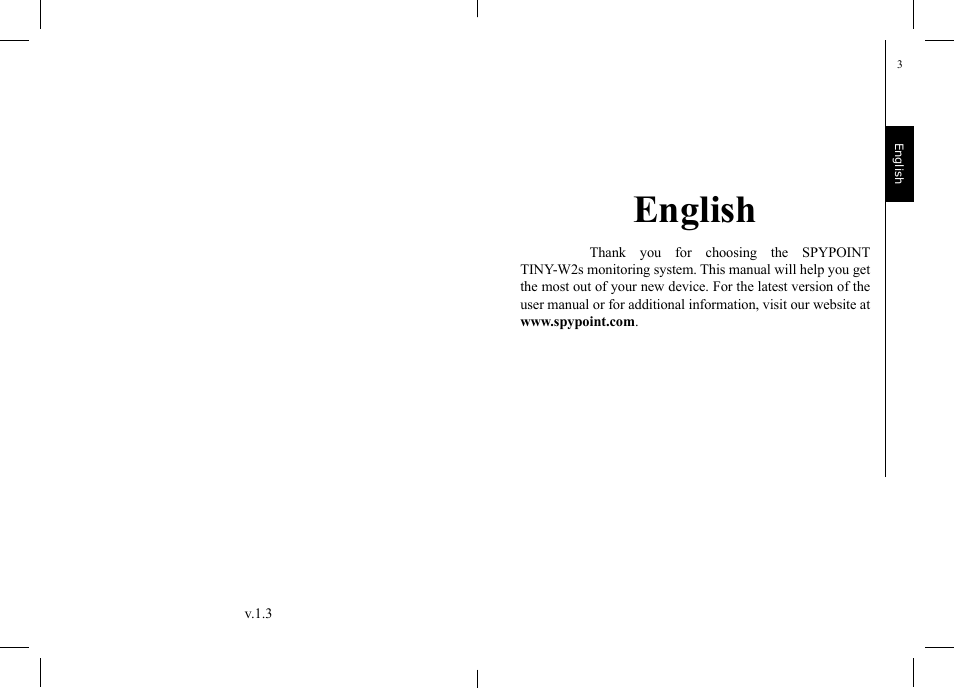 English | SPYPOINT TINY-W2s User Manual | Page 2 / 52