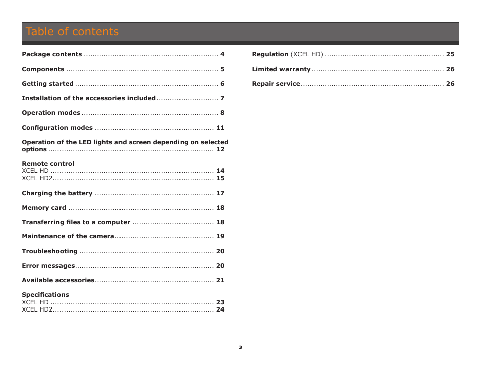 SPYPOINT XCEL HD2 User Manual User Manual | Page 3 / 26