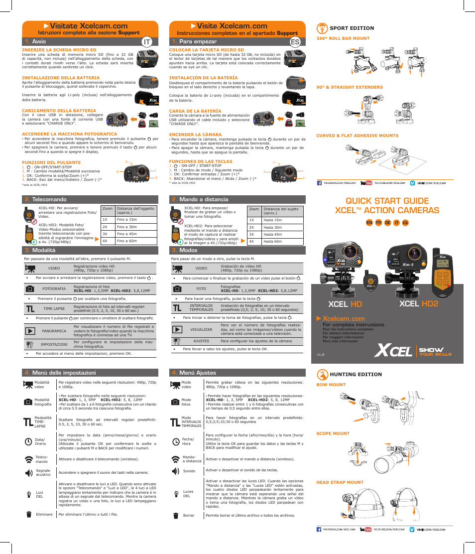 SPYPOINT XCEL HD2 Quick start User Manual | 2 pages