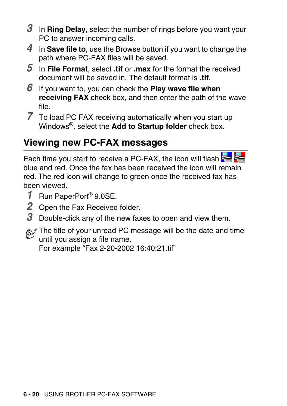 Viewing new pc-fax messages, Viewing new pc-fax messages -20 | Brother MFC 8840D A User Manual | Page 116 / 183