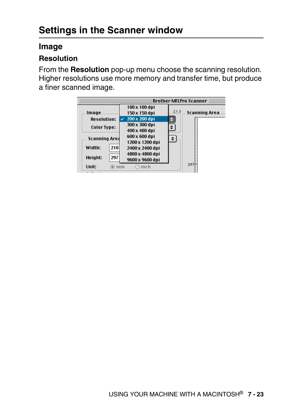 Settings in the scanner window, Image, Settings in the scanner window -23 | Image -23 | Brother MFC 8840D A User Manual | Page 139 / 183