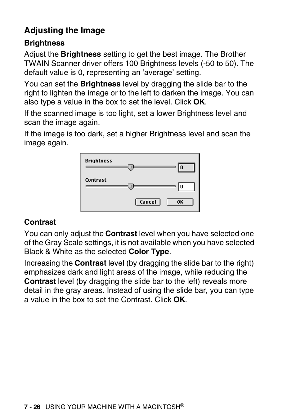 Adjusting the image, Adjusting the image -26 | Brother MFC 8840D A User Manual | Page 142 / 183