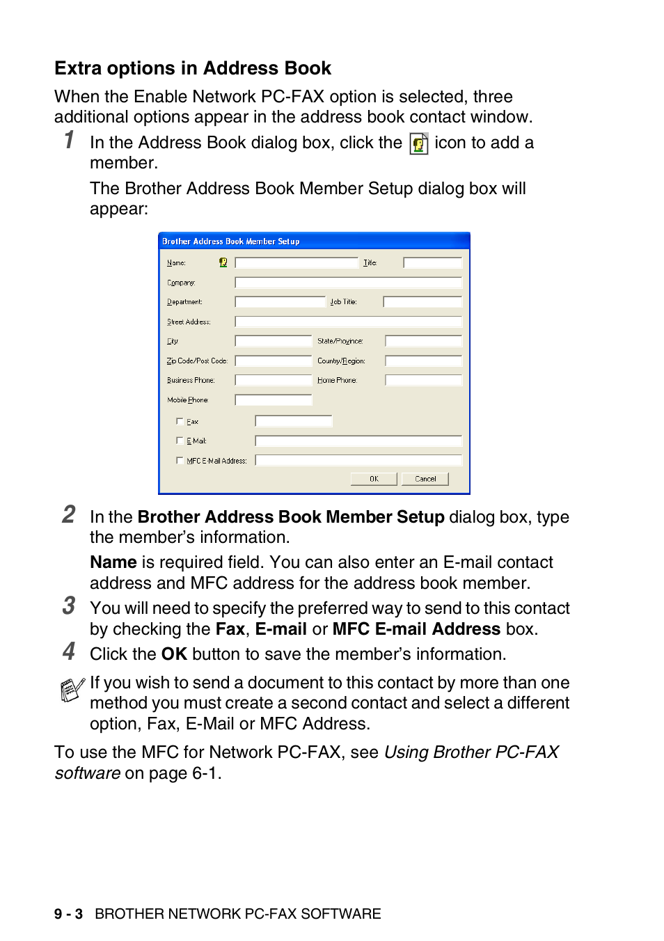 Extra options in address book, Extra options in address book -3 | Brother MFC 8840D A User Manual | Page 178 / 183