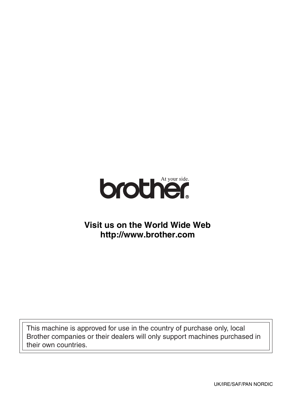 Brother uk/ire/saf/pan nordic | Brother MFC 8840D A User Manual | Page 183 / 183