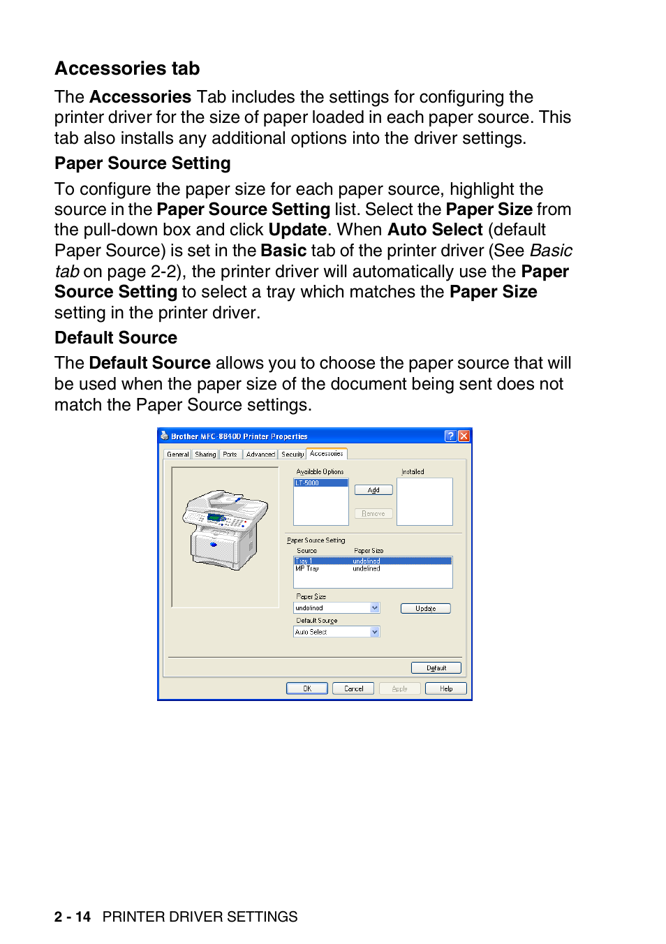 Accessories tab, Accessories tab -14 | Brother MFC 8840D A User Manual | Page 40 / 183