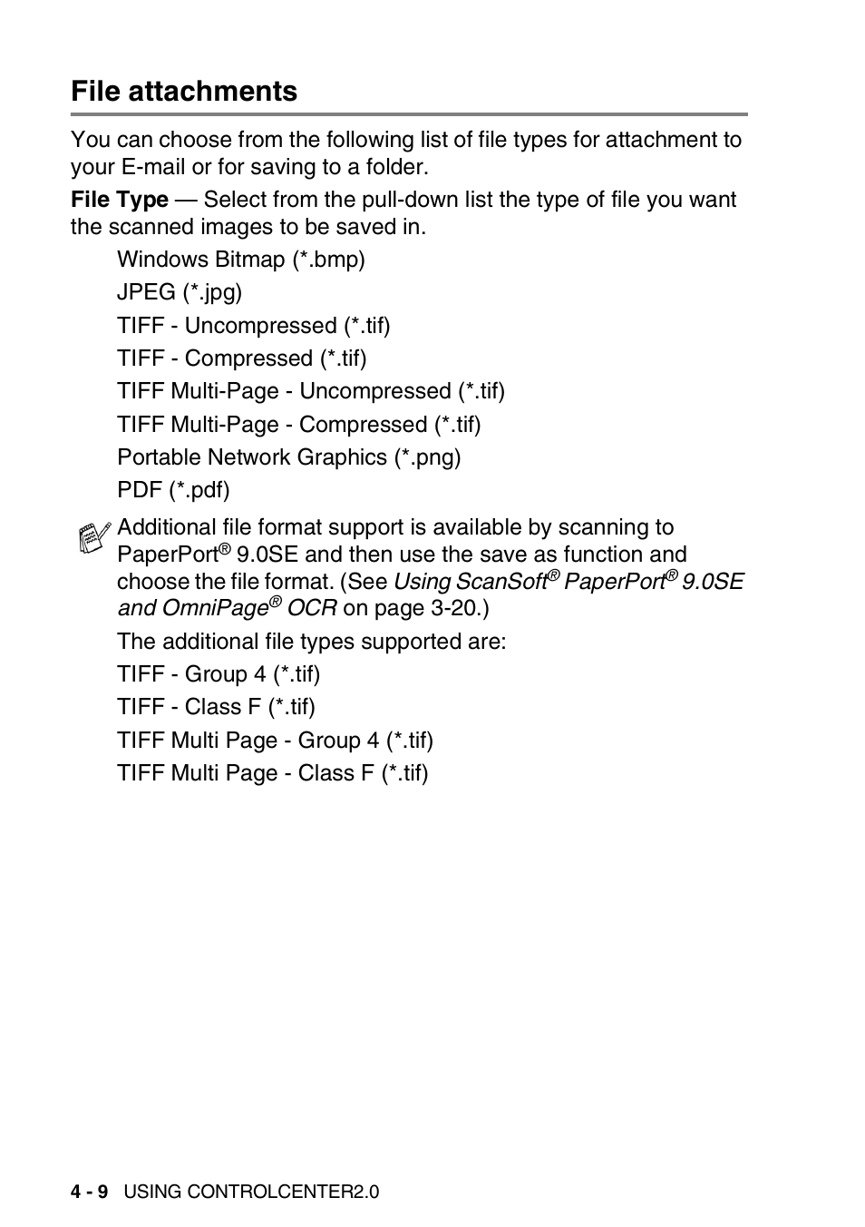 File attachments, File attachments -9 | Brother MFC 8840D A User Manual | Page 82 / 183