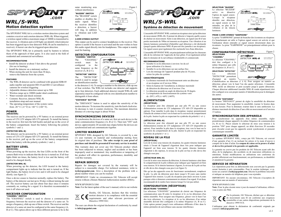 SPYPOINT S-WRL User Manual | 2 pages