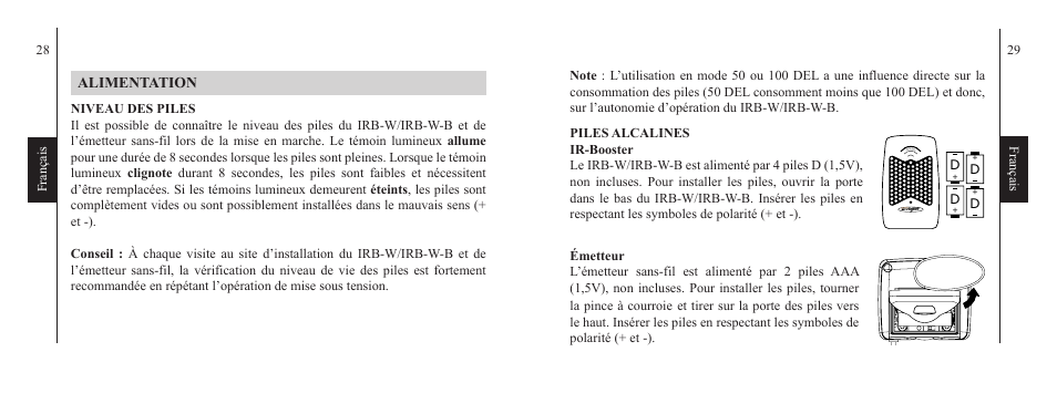 Alimentation | SPYPOINT IRB-W-B User Manual | Page 15 / 33